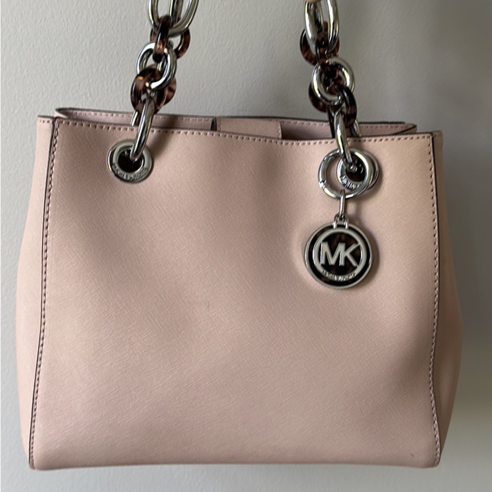 Michael Kors Cynthia Satchel in baby pink